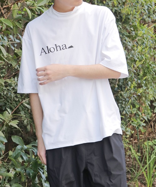 サルベージパブリックコレパ Tシャツ 半袖 モックネック Aloha ゴルフ 白 SALVAGE PUBLIC Kolepa サルベージパブリックコレパ メンズ