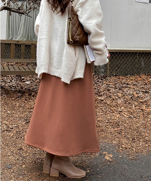 OMMO ロングスカート　正規品 COCOMOMO スカート 裏起毛フレアロングスカート : ZOZOTOWN Yahoo!店