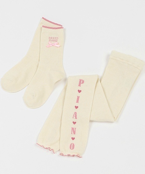 レギンス サイドロゴリブレギンス＆ソックスセット「日本製」 キッズ  