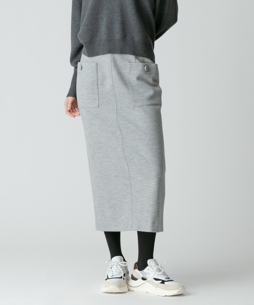 allureville（アルアバイル） スカート カラーメルトン釦付きタイト