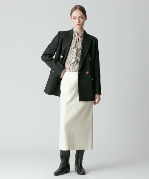 allureville（アルアバイル） スカート カラーメルトン釦付きタイト