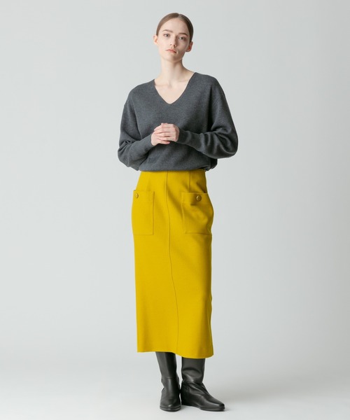 allureville（アルアバイル） スカート カラーメルトン釦付きタイト
