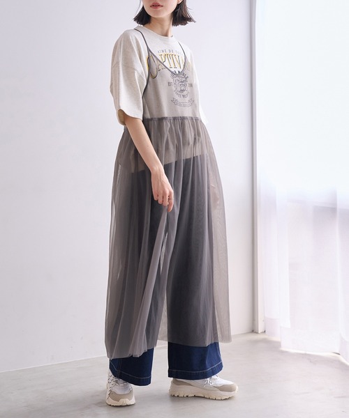 ROPE' PICNIC ワンピース バックリボンチュールキャミワンピース