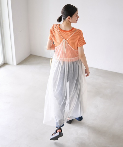 ROPE' PICNIC ワンピース バックリボンチュールキャミワンピース