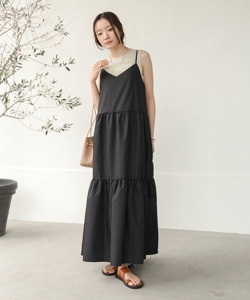 セブンテン　ストラップリボンティアードワンピース(ブラック)Sサイズ ストラップリボンティアードワンピース(ブラック) - seventen