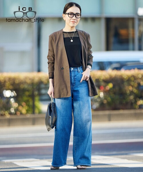 【美品】 ICB デニムパンツ ICB ジーンズ デニム デニムパンツ 「ICB×tamachan_style コラボ