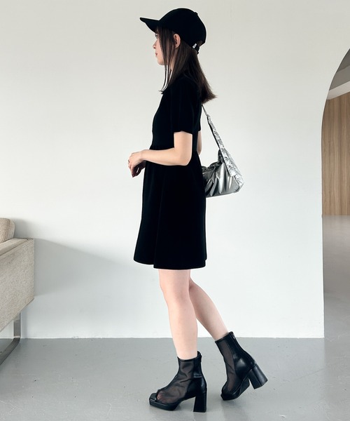 Heather ワンピース ZIPペプラムミニワンピース 126746