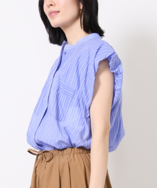 MICHEL KLEIN ブラウス シャツ シアーストライプブラウス