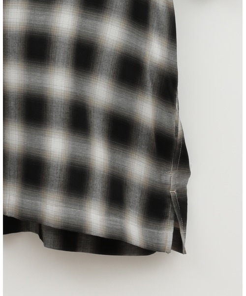 フューズ（FUSE）/コットンレーヨンオンブレーチェック半袖シャツ FUSE（フューズ） シャツ コットンレーヨンオンブレーチェック半袖