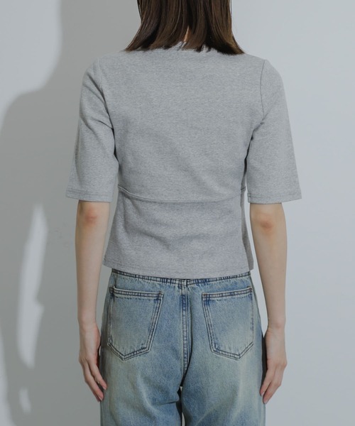 tシャツ コンパクトリブTシャツ レディース tシャツ ワイドネック コンパクト リブTシャツ レディース
