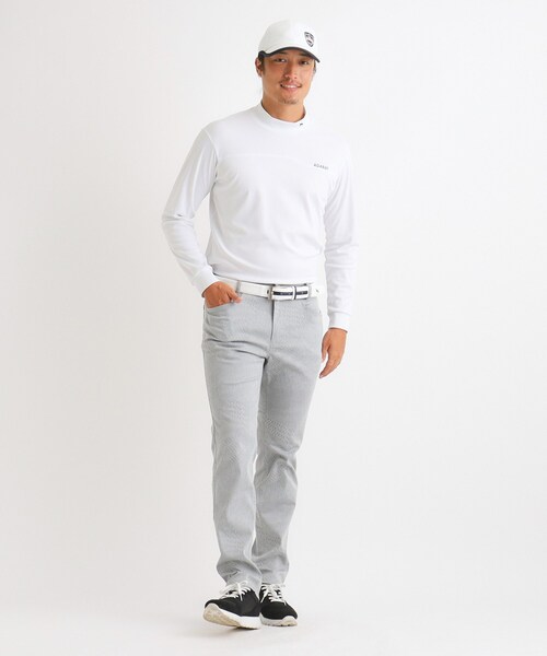 adabat パンツ ストレッチ ジオメトリー柄 ストレートパンツ