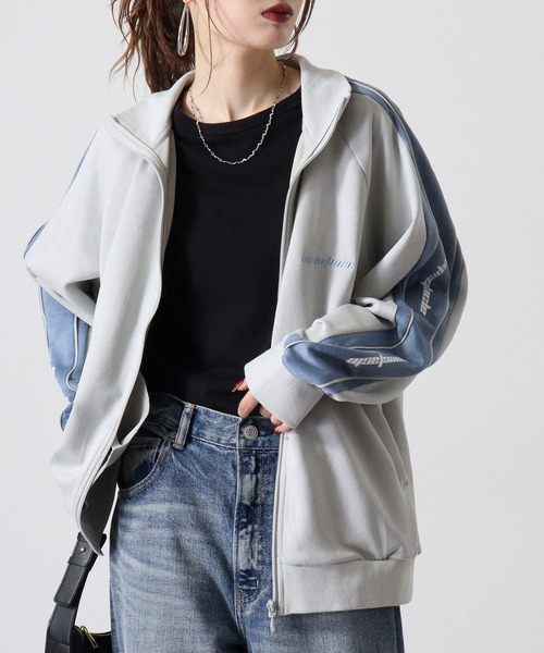 SUGGESTION ジャージ Sideline suede track jacket / カットスエード 