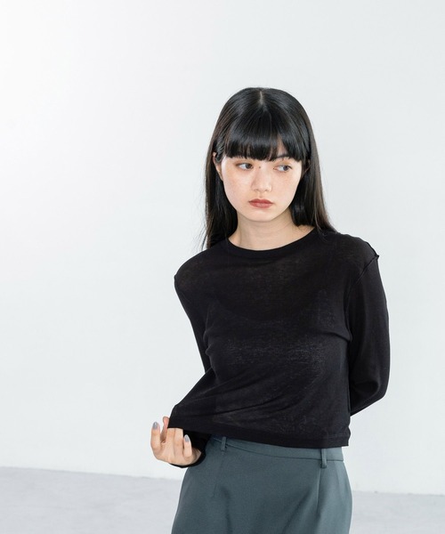 tシャツ シアーテレコクロップドロングスリーブ　242275 レディース tシャツ シアーテレコクロップドロングスリーブ 242275