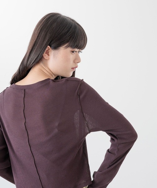 tシャツ シアーテレコクロップドロングスリーブ　242275 レディース tシャツ シアーテレコクロップドロングスリーブ 242275