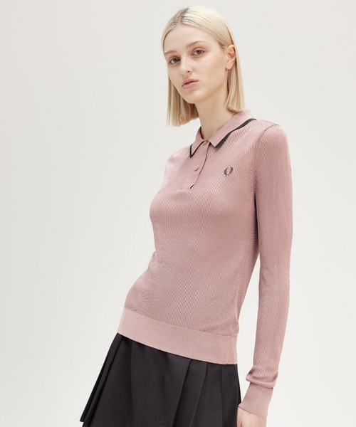 FRED PERRY リブニットポロシャツ FRED PERRY ポロシャツ ポロ Ribbed Knitted Shirt／リブニット