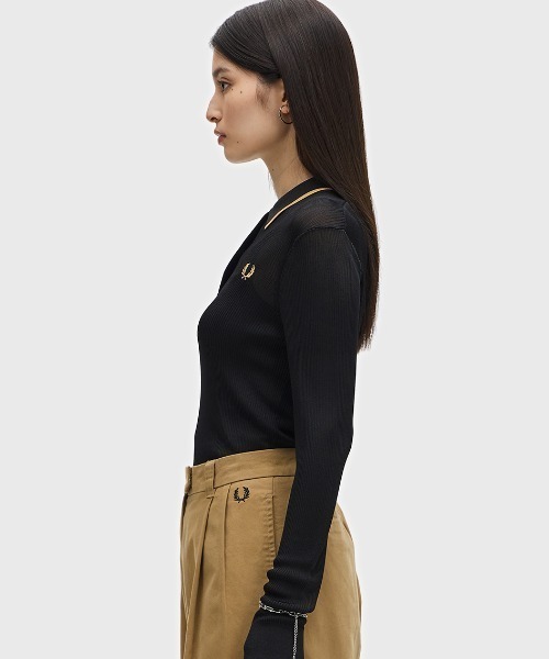FRED PERRY ポロシャツ ポロ Ribbed Knitted Shirt／リブニット
