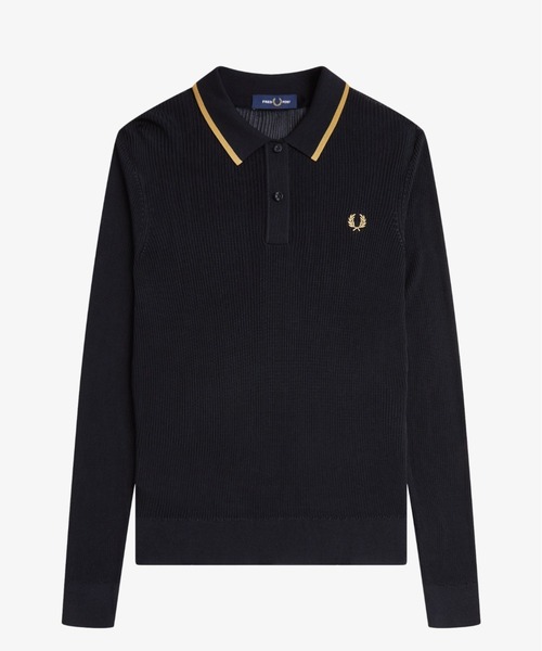 FRED PERRY ポロシャツ ポロ Ribbed Knitted Shirt／リブニット