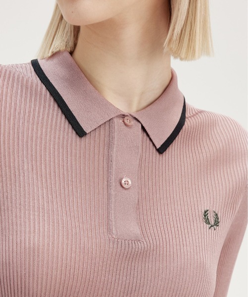 FRED PERRY リブニットポロシャツ FRED PERRY ポロシャツ ポロ Ribbed Knitted Shirt／リブニット