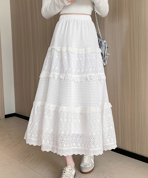 Lace Ladies（レースレディース） ロング スカート フレンチ パッチ