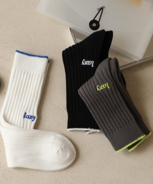 靴下 蛍光ネオン配色ソックス「洗濯機で洗える」 レディース