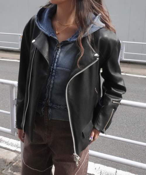 NOMA t.d. コート アウター t.d.*NEEDLES Faux Lether Riders JK