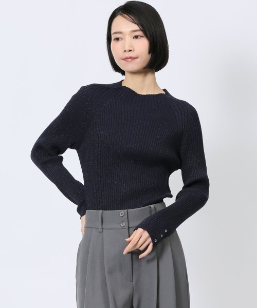 フランス購入 劇的美形ストレッチフィット 気品のハイネックニット