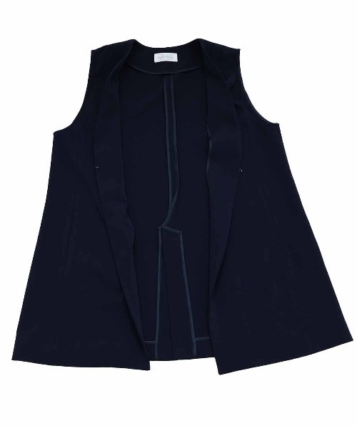 【fleur】【Ｌ〜６Ｌ】サテン ノーカラー ジレ セール】【L～6L 大きいサイズ】サテンノーカラージレ（ベスト