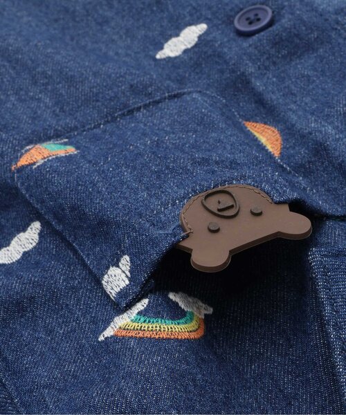 空 刺繍 さくら ビーズ刺繍ブローチ・リボン・イニシャルA・飛行機