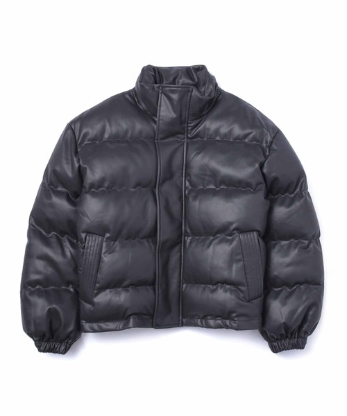 フェイクレザーダウンジャケット（古着） フェイクレザーエコダウンジャケット - メルカリ
