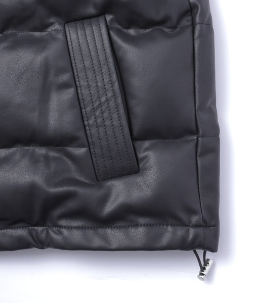 Noen（ノエン） ダウンジャケット ダウン フェイクレザーパデット