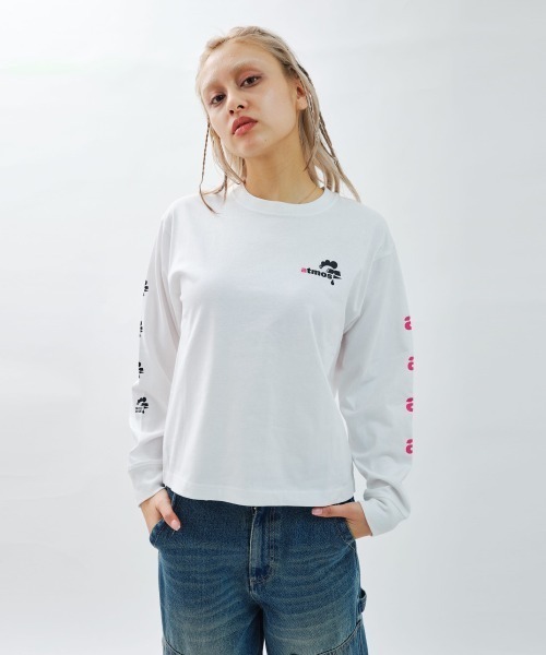 tシャツ atmos pink x MONICHIKI HOUSE AM Logo L/S T-Shirt / アトモス ピンク モニチキ ハウス エ