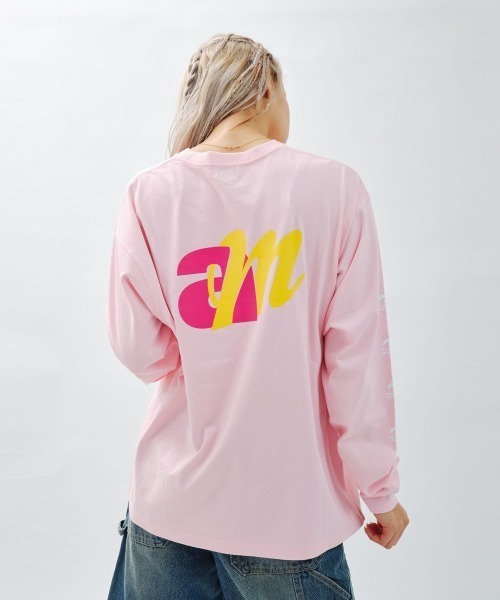 tシャツ atmos pink x MONICHIKI HOUSE AM Logo L/S T-Shirt / アトモス ピンク モニチキ ハウス エ atmos girls tシャツ pink x MONICHIKI HOUSE AM Logo L/S T