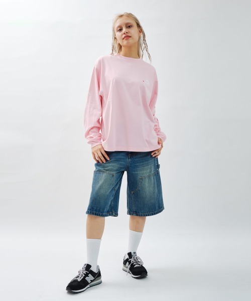 tシャツ atmos pink x MONICHIKI HOUSE AM Logo L/S T-Shirt / アトモス ピンク モニチキ ハウス エ atmos girls tシャツ pink x MONICHIKI HOUSE AM Logo L/S T
