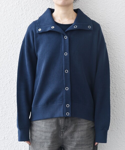 SHIPS for women / シップスウィメン SHIPS any:〈手洗い可能〉サカリバ スナップ スタンドカラー ブルゾン カットソー SHIPS any tシャツ any:「手洗い可能」サカリバ スナップ