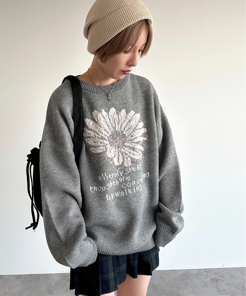 「apres jour mignon」 長袖ニット フリー ネイビー レディース_画像2