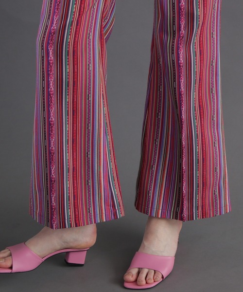 パンツ ROSE BUD (mag.by c)JACQUARD FLARE PANTS ROSE BUD パンツ (mag.by c)JACQUARD FLARE PANTS レディース