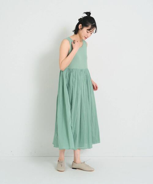 conges payes ADIEU TRISTESSE ワンピース 2重布帛ノースリーブ