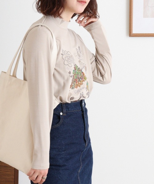 tシャツ BRODIAEA ハイネックカットソー カラフル刺繍 スーパー
