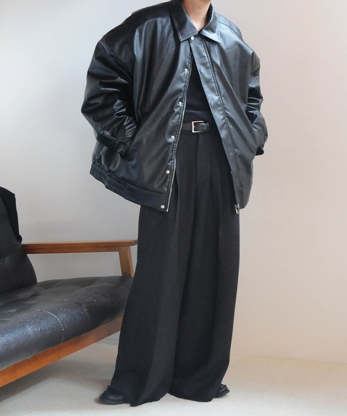 「Nilway」 ジップアップブルゾン LARGE ブラウン メンズ_画像3