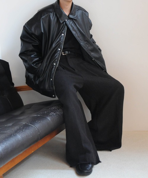 「Nilway」 ジップアップブルゾン LARGE ブラウン メンズ_画像4