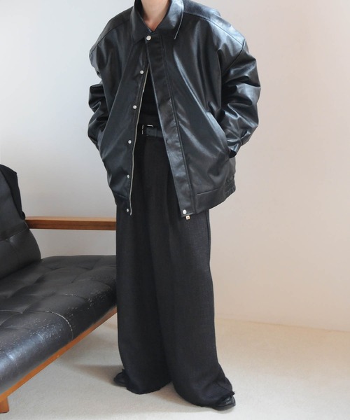 「Nilway」 ジップアップブルゾン LARGE ブラウン メンズ_画像6