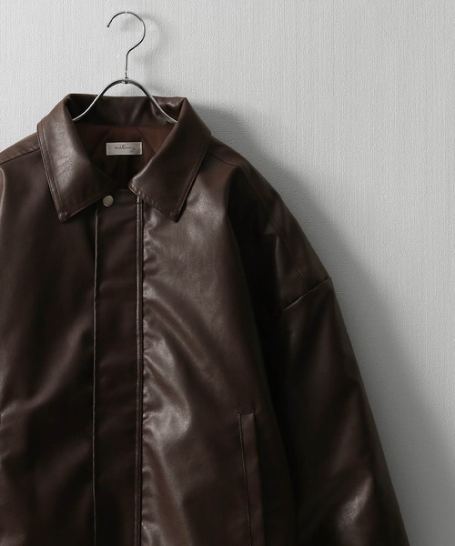 「Nilway」 ジップアップブルゾン LARGE ブラウン メンズ_画像9