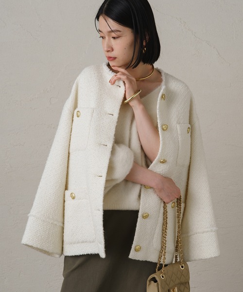 Loungedress（ラウンジドレス） ツイードジャケット FREE ライトグレー