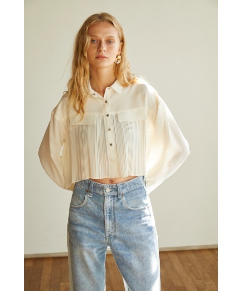 ブラウス シャツ Julia Pleated Shirt プリーツショートシャツ レディース