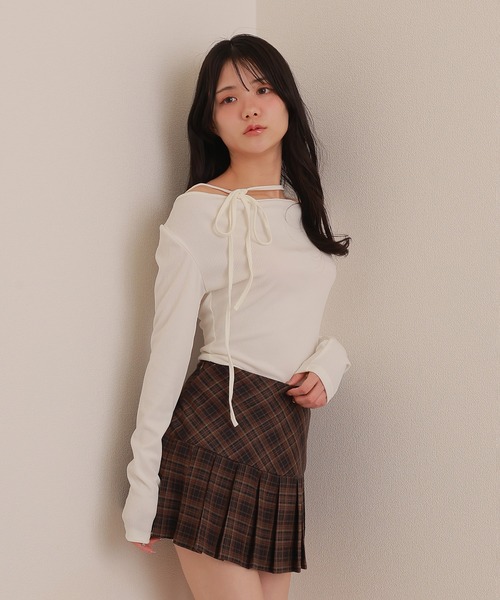 M DOLLY tシャツ choker ribbon tops/チョーカーリボントップス