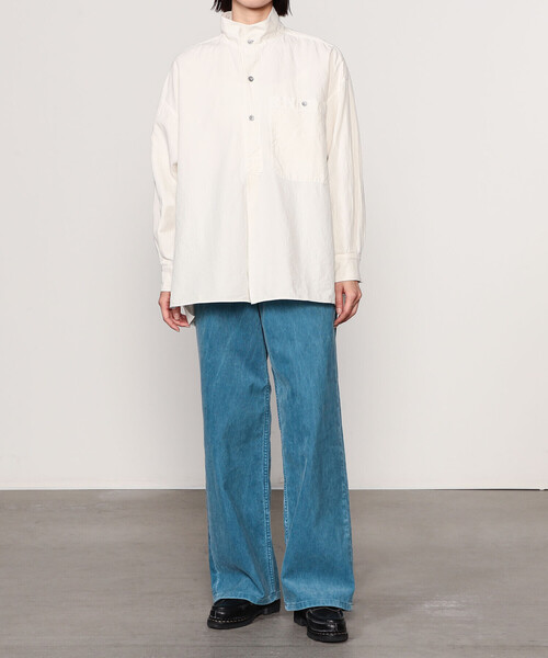 （美品）KAPTAIN SUNSHINE 23SS スタンドカラーシャツ 36 美品）KAPTAIN SUNSHINE 23SS スタンドカラーシャツ 36