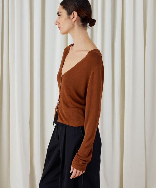 DES PRES（デプレ） カーディガン マットレーヨン Vネックカーディガン