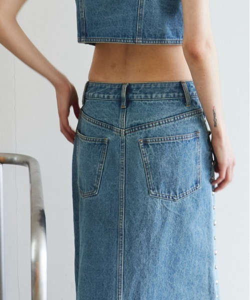 MAISON SPECIAL デニムスカート Studs Denim Skirt/スタッズ