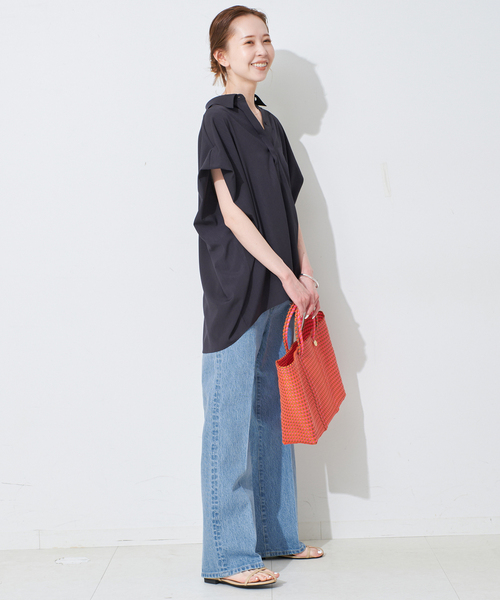 SLOBE IENA パンツ LE DENIM スリムフレアレングス レディース