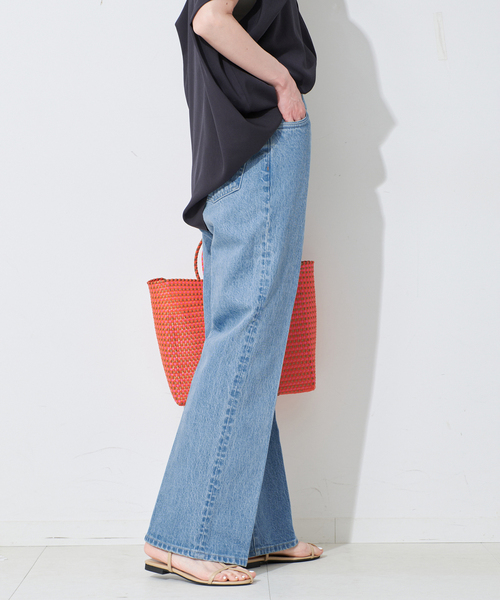 SLOBE IENA パンツ LE DENIM スリムフレアレングス レディース